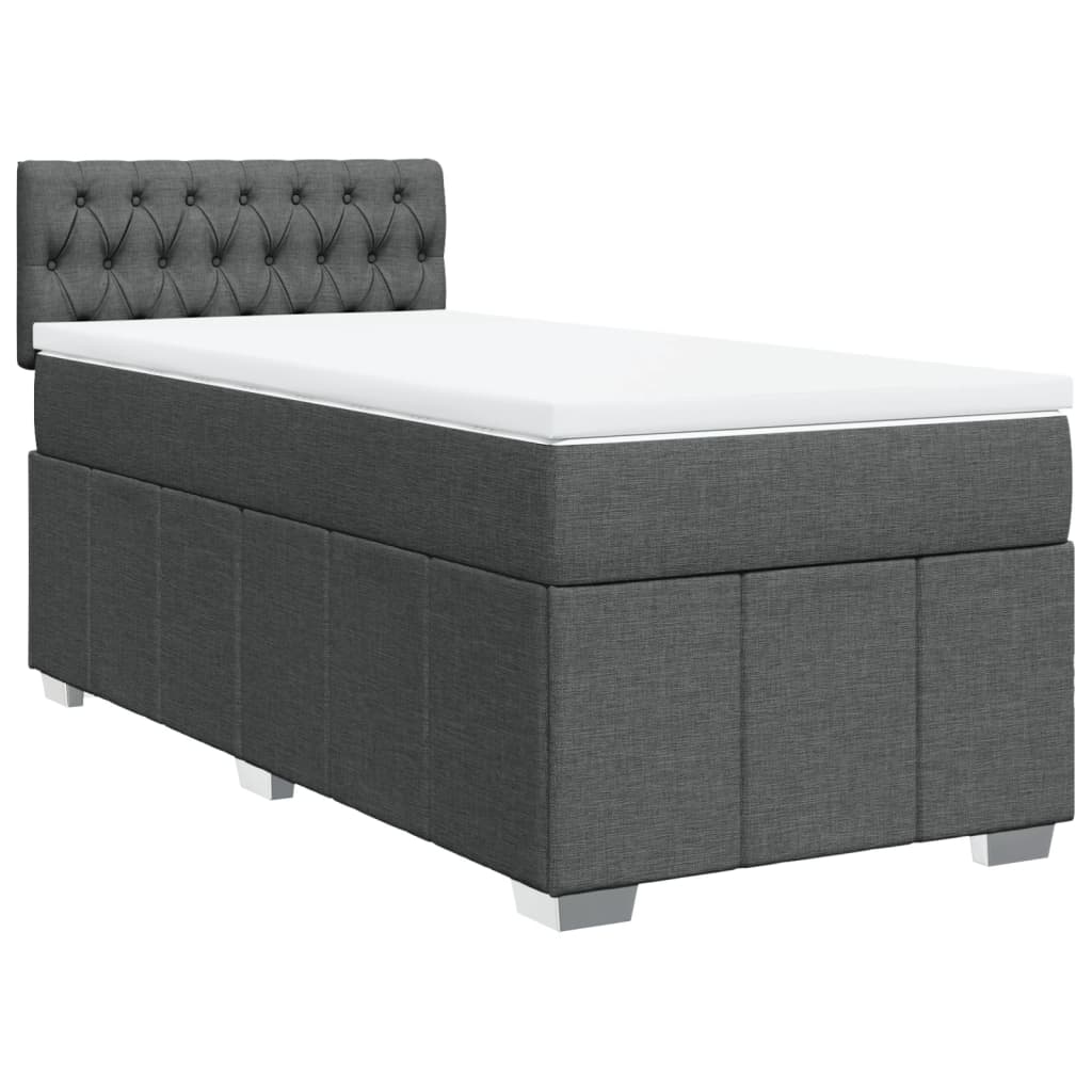 Sommier à lattes de lit avec matelas Gris foncé 90x200 cm Tissu - XIOS