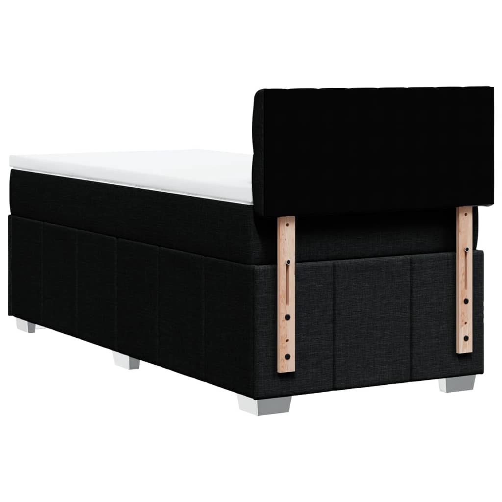 Sommier à lattes de lit avec matelas Noir 90x200 cm Tissu - XIOS