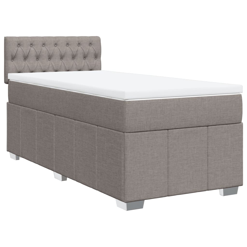 Sommier à lattes de lit avec matelas Taupe 90x200 cm Tissu - XIOS