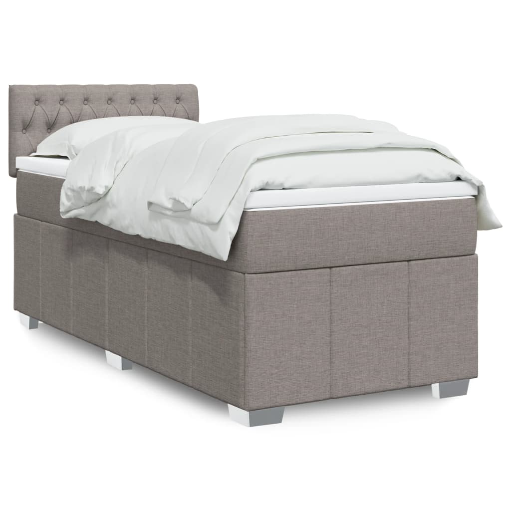 Sommier à lattes de lit avec matelas Taupe 90x200 cm Tissu - XIOS