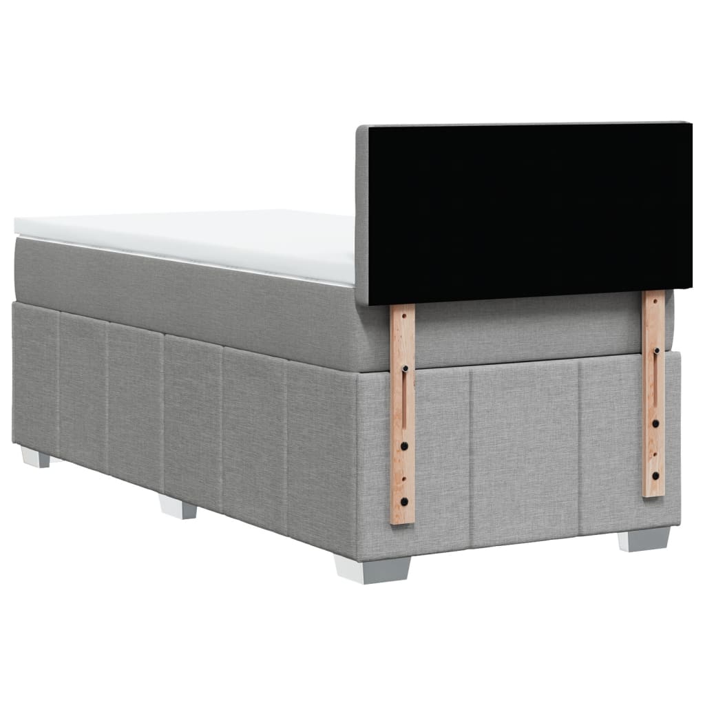 Sommier à lattes de lit avec matelas Gris clair 90x200 cm Tissu - XIOS
