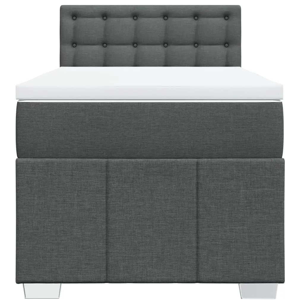 Sommier à lattes de lit avec matelas Gris foncé 90x200 cm Tissu - XIOS
