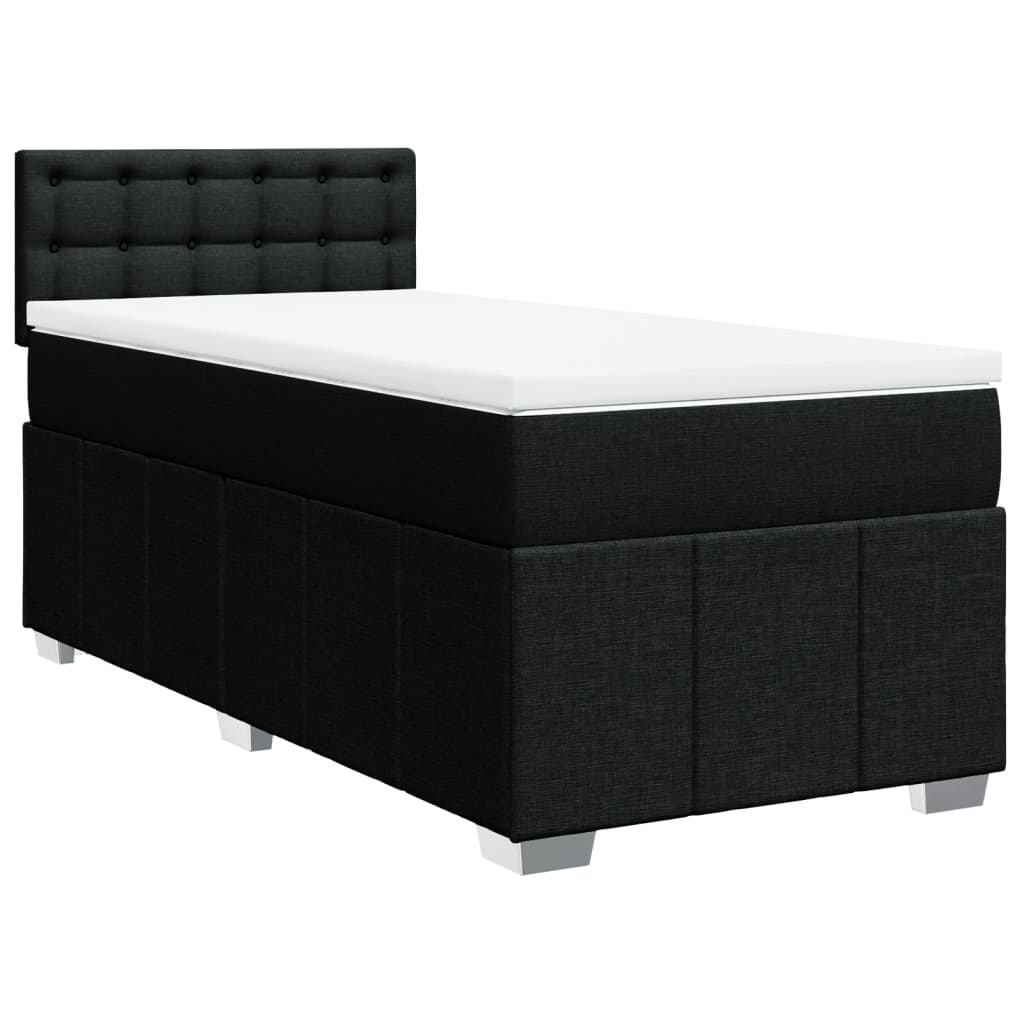 Sommier à lattes de lit avec matelas Noir 90x200 cm Tissu - XIOS