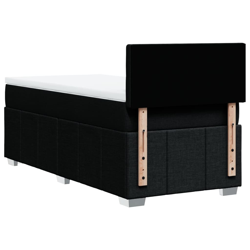 Sommier à lattes de lit avec matelas Noir 90x200 cm Tissu - XIOS
