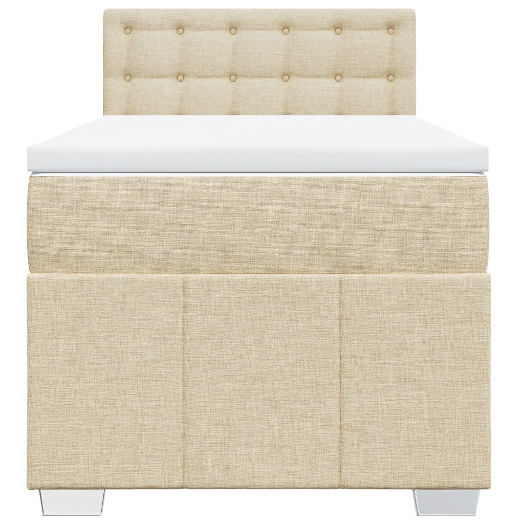 Sommier à lattes de lit avec matelas Crème 90x200 cm Tissu - XIOS