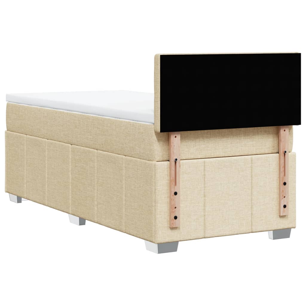 Sommier à lattes de lit avec matelas Crème 90x200 cm Tissu - XIOS