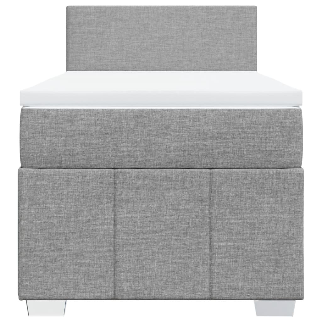 Sommier à lattes de lit avec matelas Gris clair 100x200cm Tissu - XIOS