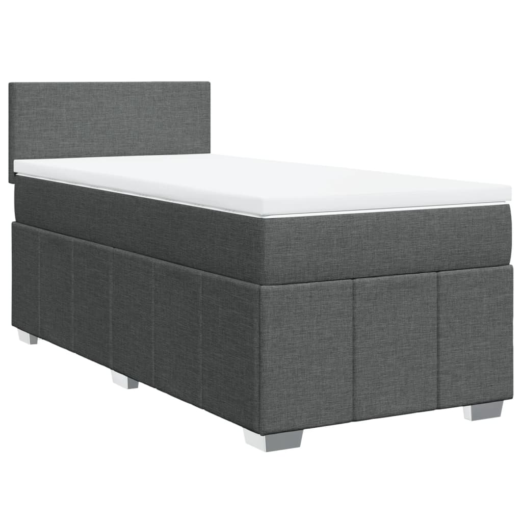 Sommier à lattes de lit avec matelas Gris foncé 100x200cm Tissu - XIOS