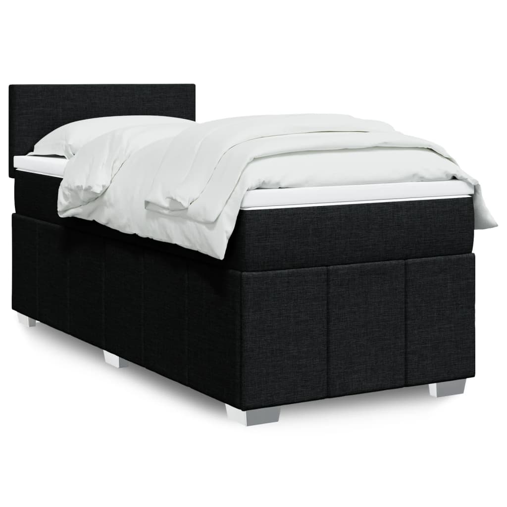 Sommier à lattes de lit avec matelas Noir 100x200 cm Tissu - XIOS
