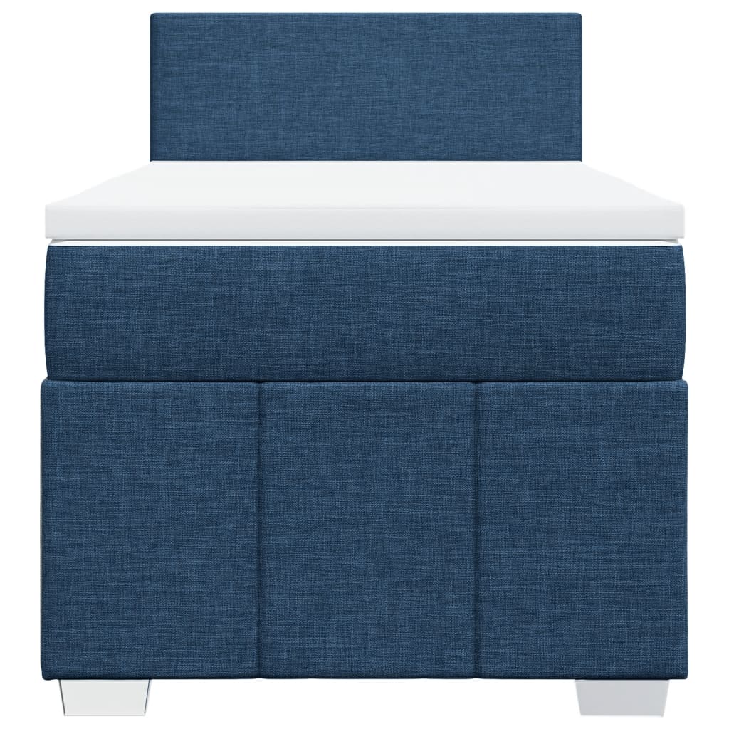 Sommier à lattes de lit avec matelas Bleu 100x200 cm Tissu - XIOS