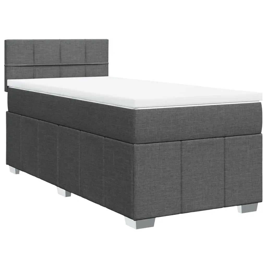 Sommier à lattes de lit avec matelas Gris foncé 100x200cm Tissu - XIOS