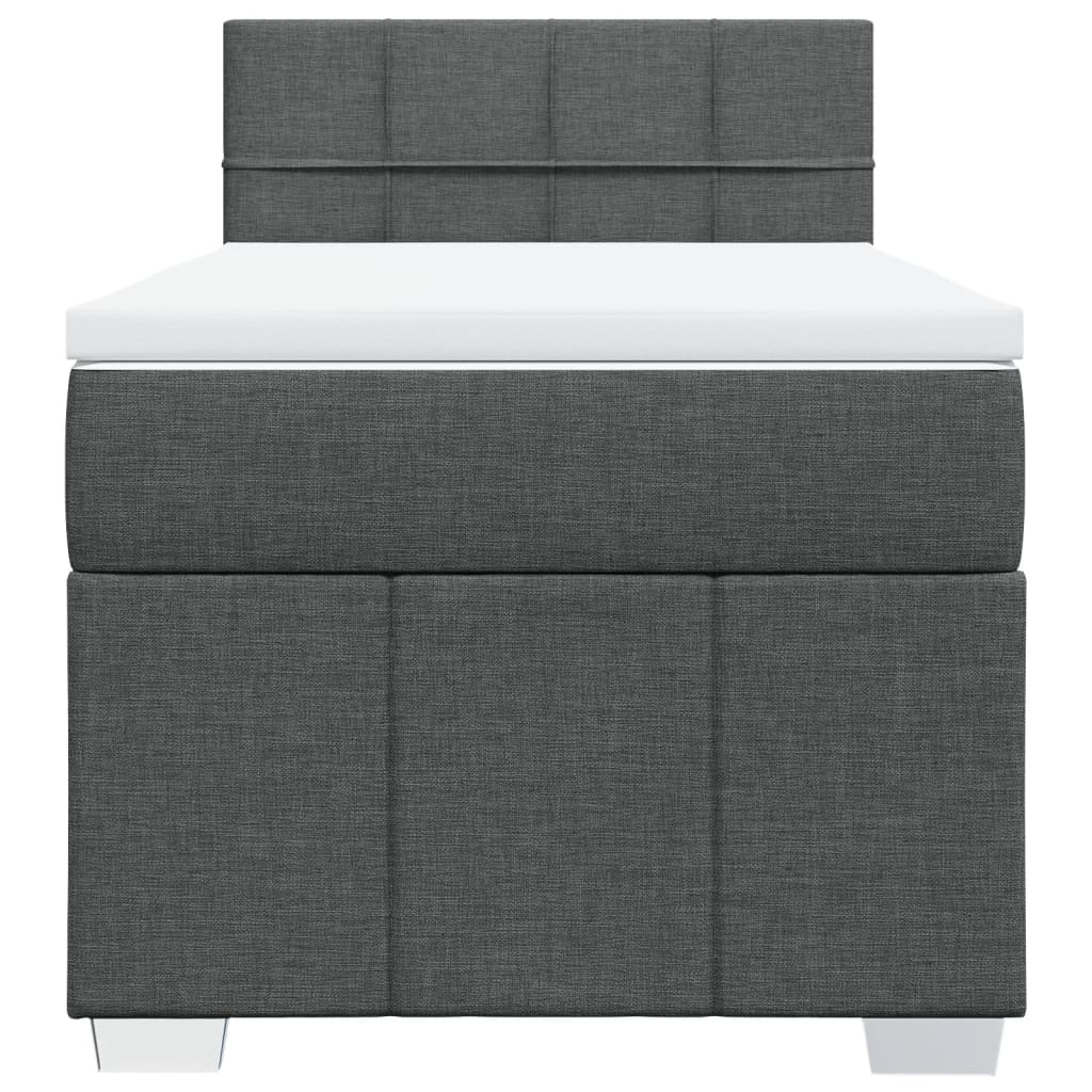 Sommier à lattes de lit avec matelas Gris foncé 100x200cm Tissu - XIOS