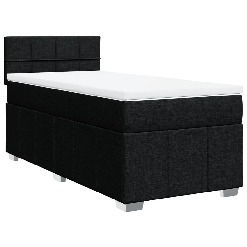 Sommier à lattes de lit avec matelas Noir 100x200 cm Tissu - XIOS
