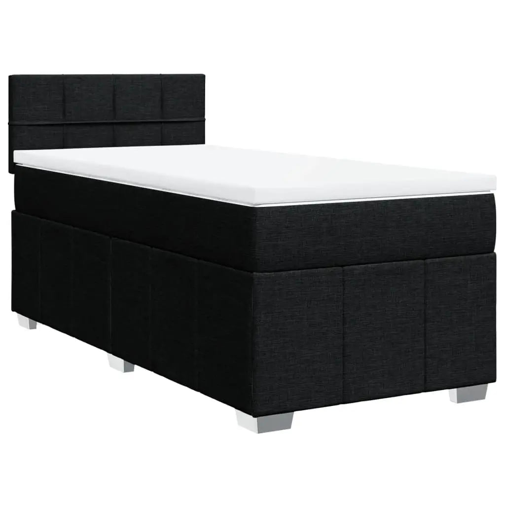 Sommier à lattes de lit avec matelas Noir 100x200 cm Tissu - XIOS