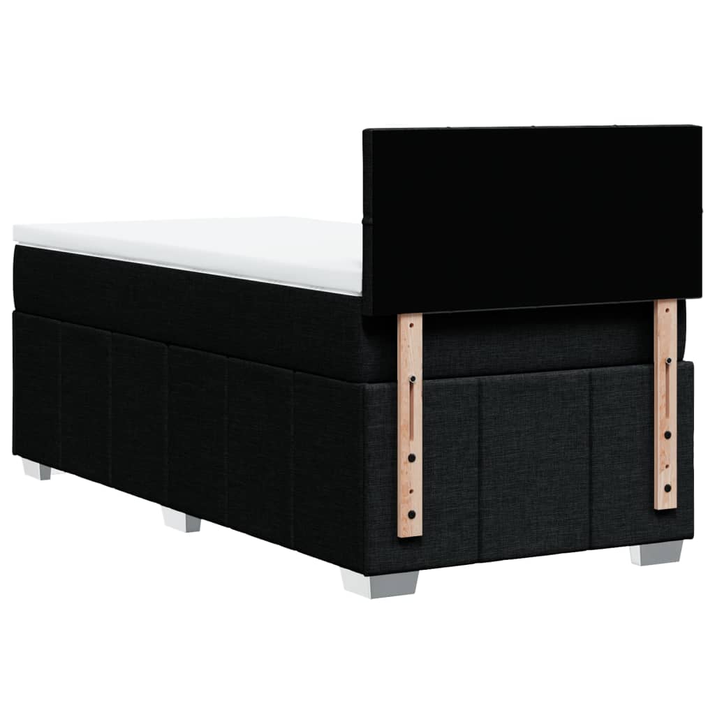 Sommier à lattes de lit avec matelas Noir 100x200 cm Tissu - XIOS