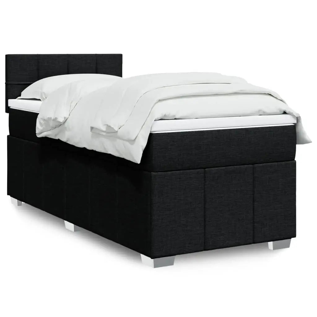 Sommier à lattes de lit avec matelas Noir 100x200 cm Tissu - XIOS