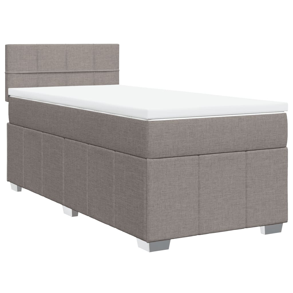 Sommier à lattes de lit avec matelas Taupe 100x200 cm Tissu - XIOS