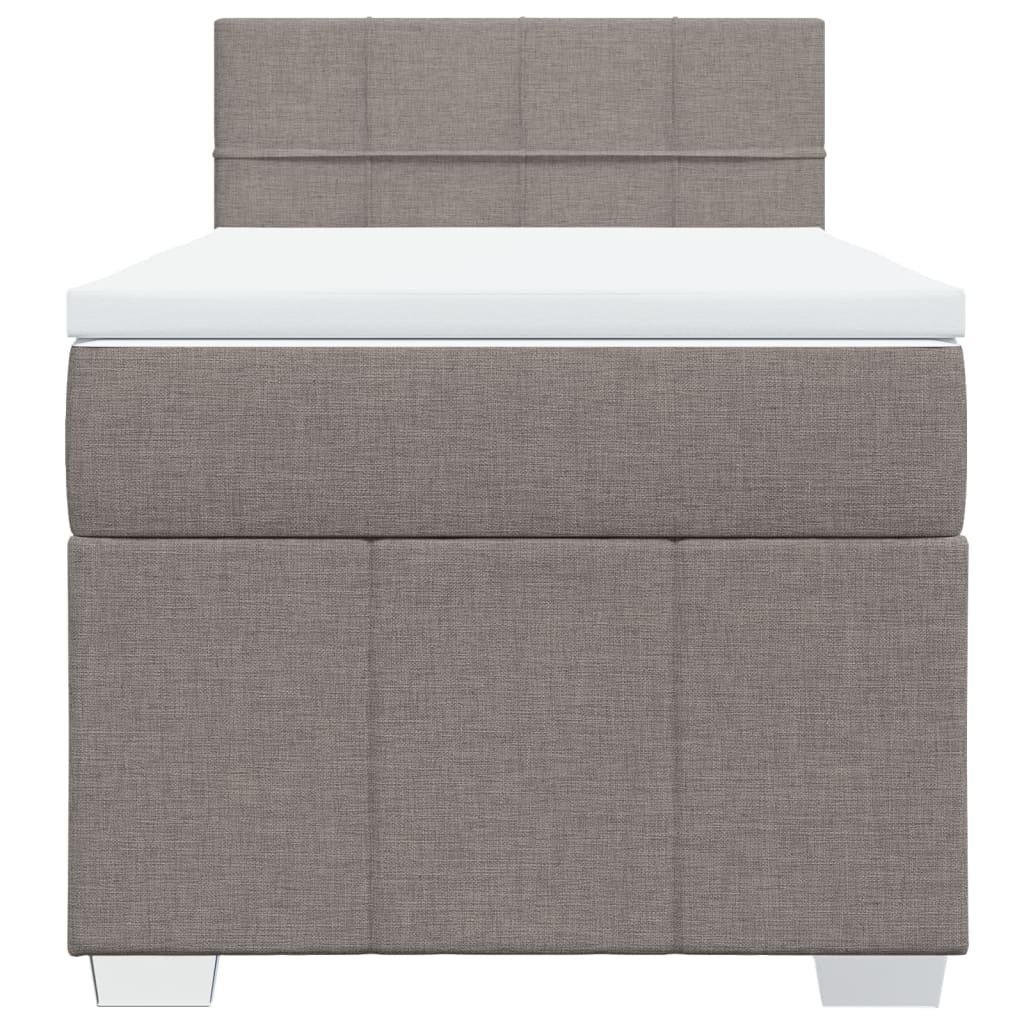 Sommier à lattes de lit avec matelas Taupe 100x200 cm Tissu - XIOS