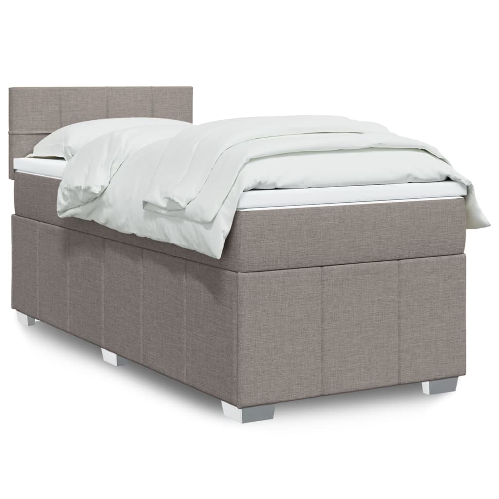 Sommier à lattes de lit avec matelas Taupe 100x200 cm Tissu - XIOS