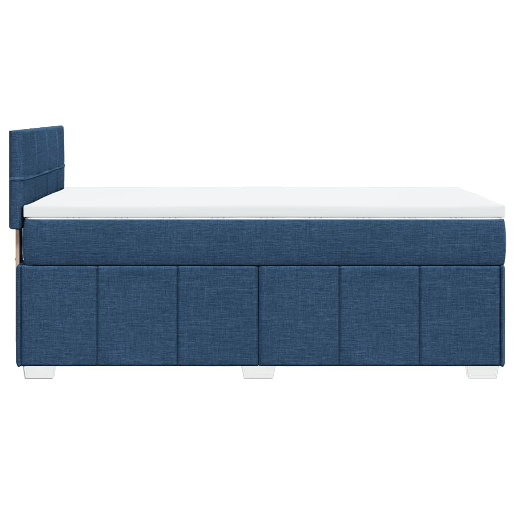 Sommier à lattes de lit avec matelas Bleu 100x200 cm Tissu - XIOS