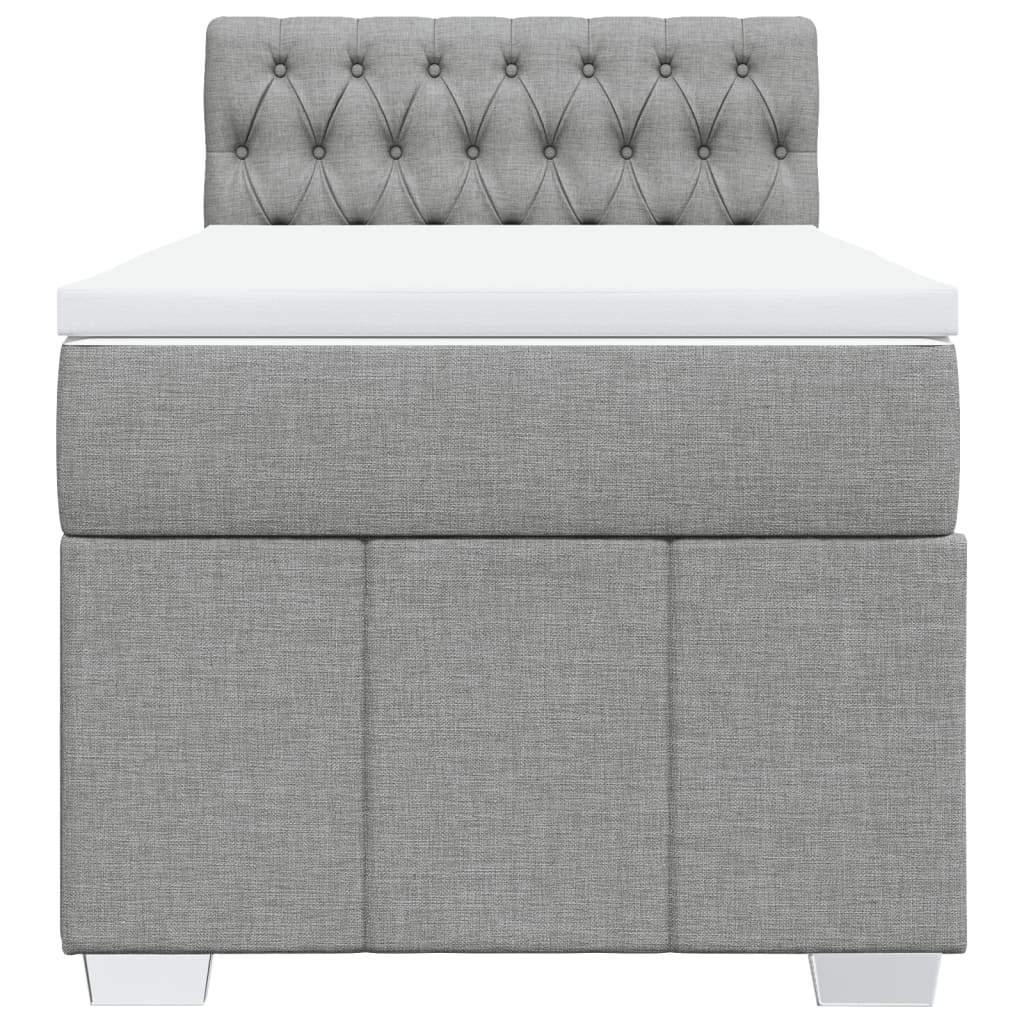 Sommier à lattes de lit avec matelas Gris clair 100x200cm Tissu - XIOS