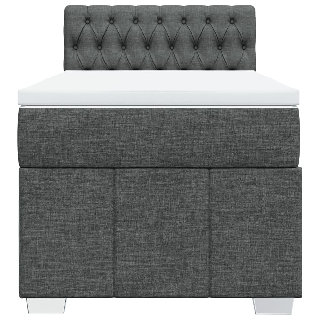Sommier à lattes de lit avec matelas Gris foncé 100x200cm Tissu - XIOS