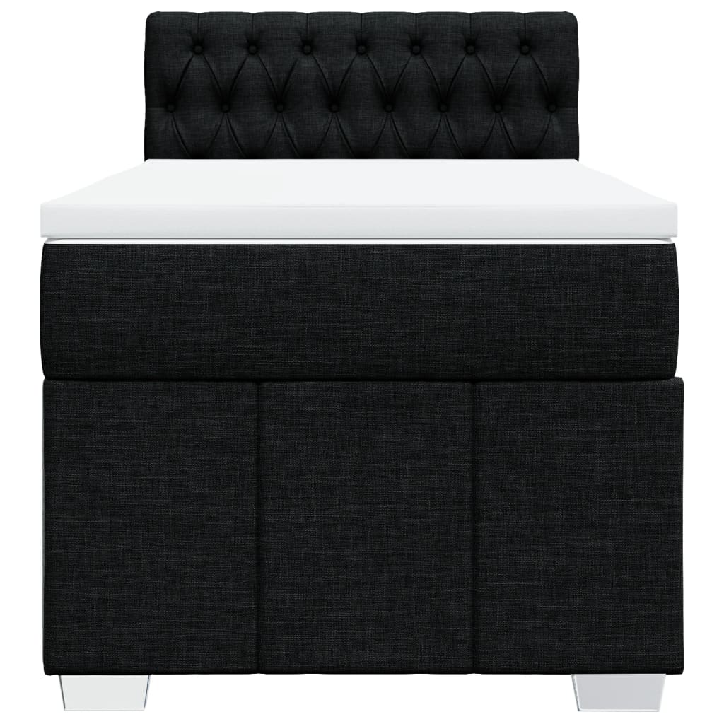 Sommier à lattes de lit avec matelas Noir 100x200 cm Tissu - XIOS