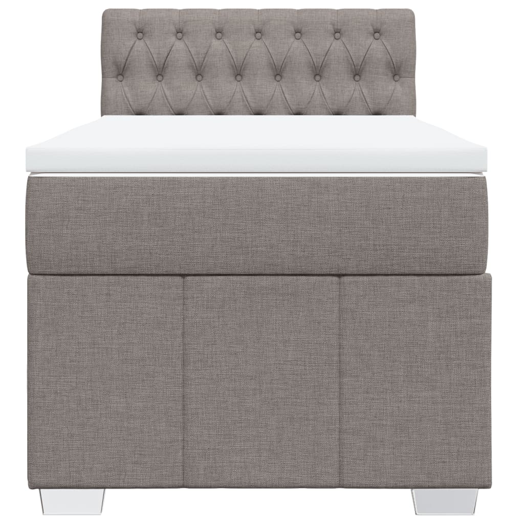 Sommier à lattes de lit avec matelas Taupe 100x200 cm Tissu - XIOS