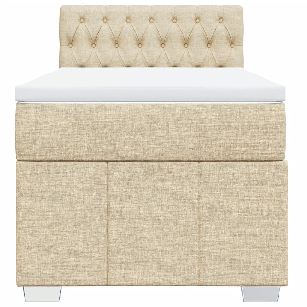 Sommier à lattes de lit avec matelas Crème 100x200 cm Tissu - XIOS
