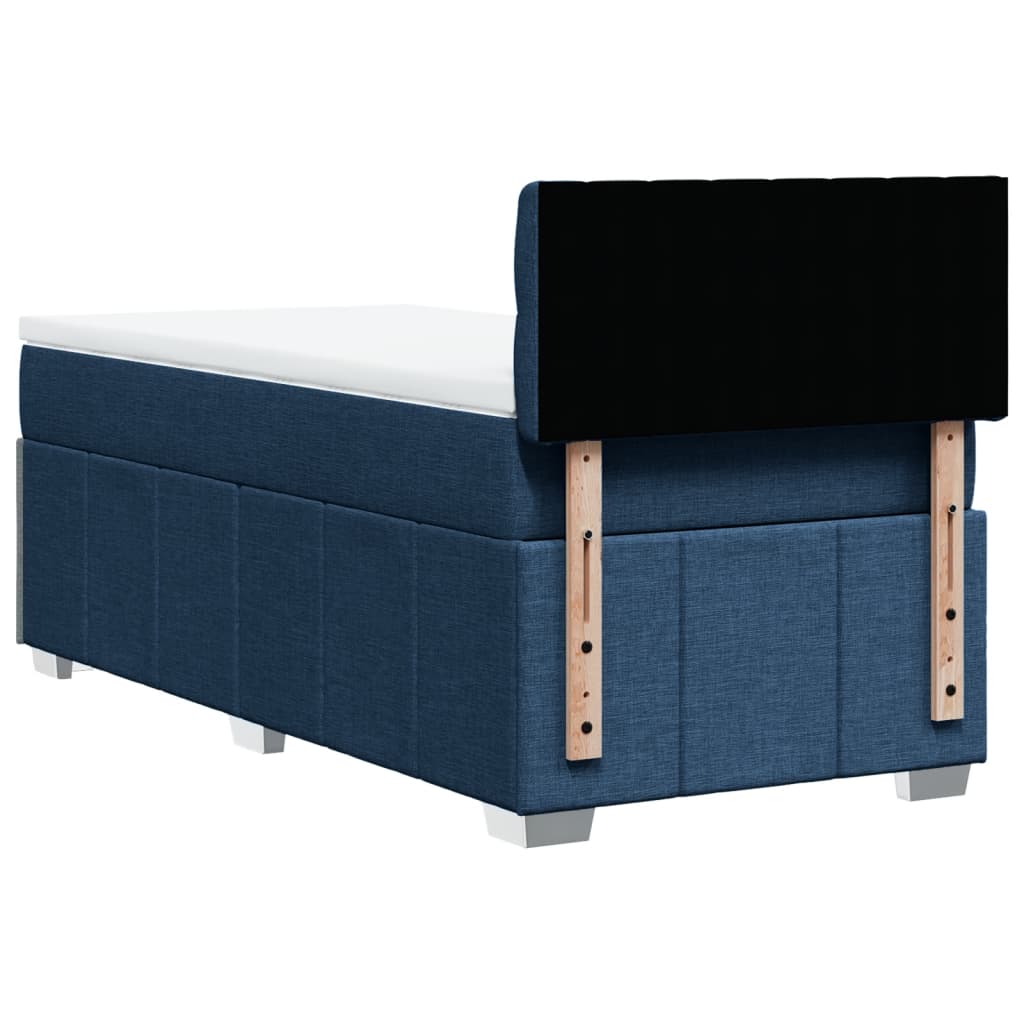 Sommier à lattes de lit avec matelas Bleu 100x200 cm Tissu - XIOS