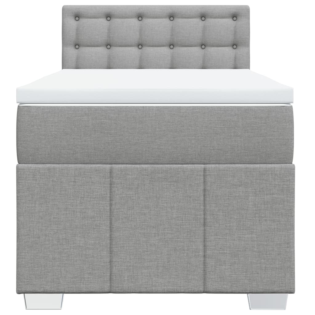 Sommier à lattes de lit avec matelas Gris clair 100x200cm Tissu - XIOS