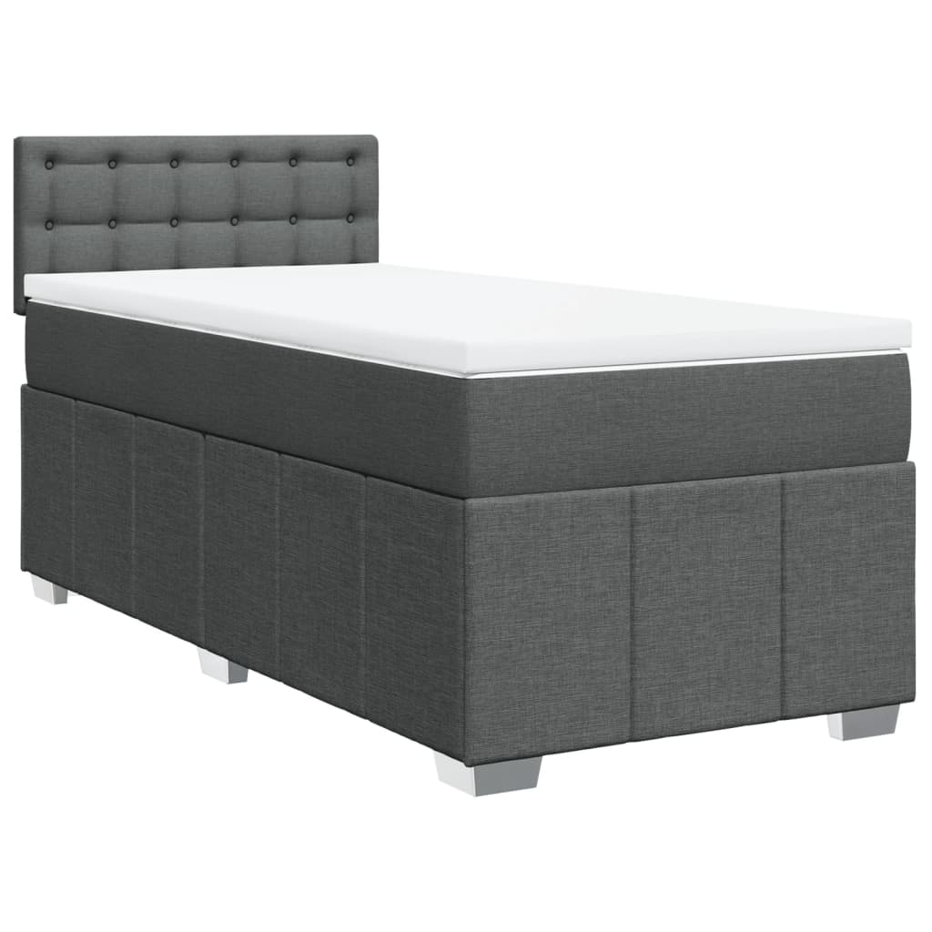 Sommier à lattes de lit avec matelas Gris foncé 100x200cm Tissu - XIOS