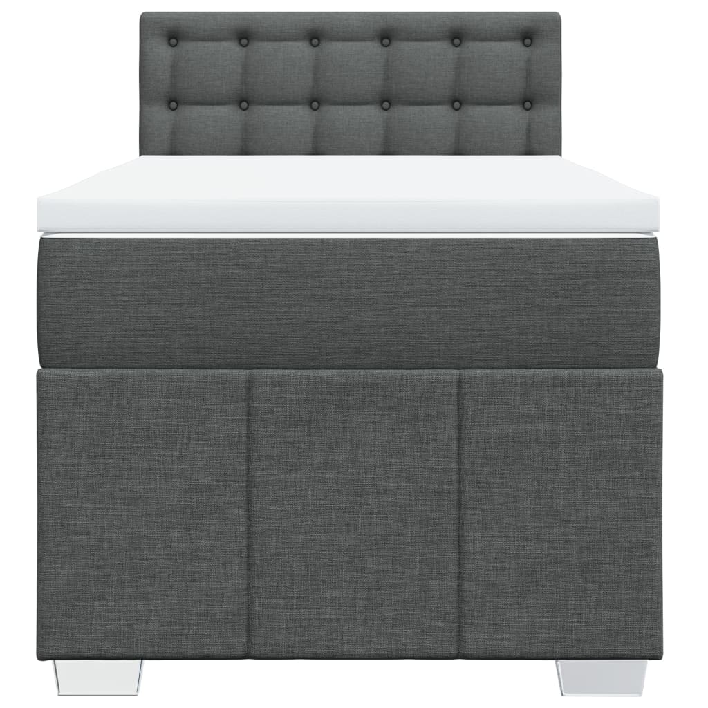 Sommier à lattes de lit avec matelas Gris foncé 100x200cm Tissu - XIOS