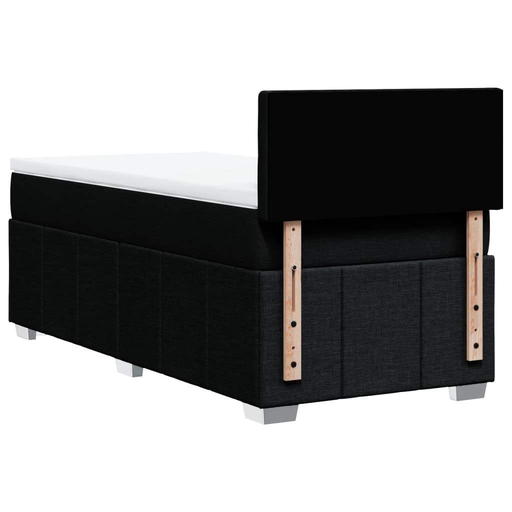 Sommier à lattes de lit avec matelas Noir 100x200 cm Tissu - XIOS