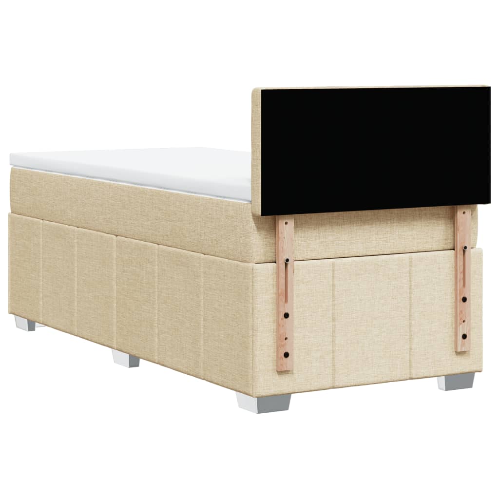 Sommier à lattes de lit avec matelas Crème 100x200 cm Tissu - XIOS
