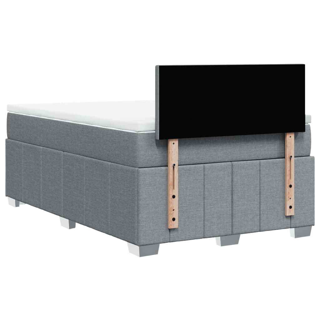 Sommier à lattes de lit et matelas gris clair 120x190 cm tissu - XIOS