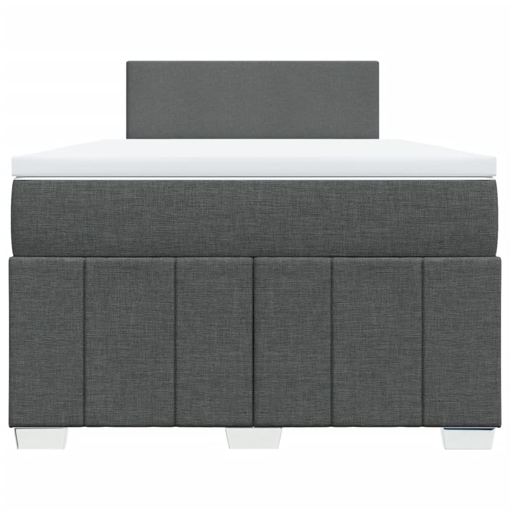 Sommier à lattes de lit avec matelas gris foncé 120x190cm tissu
