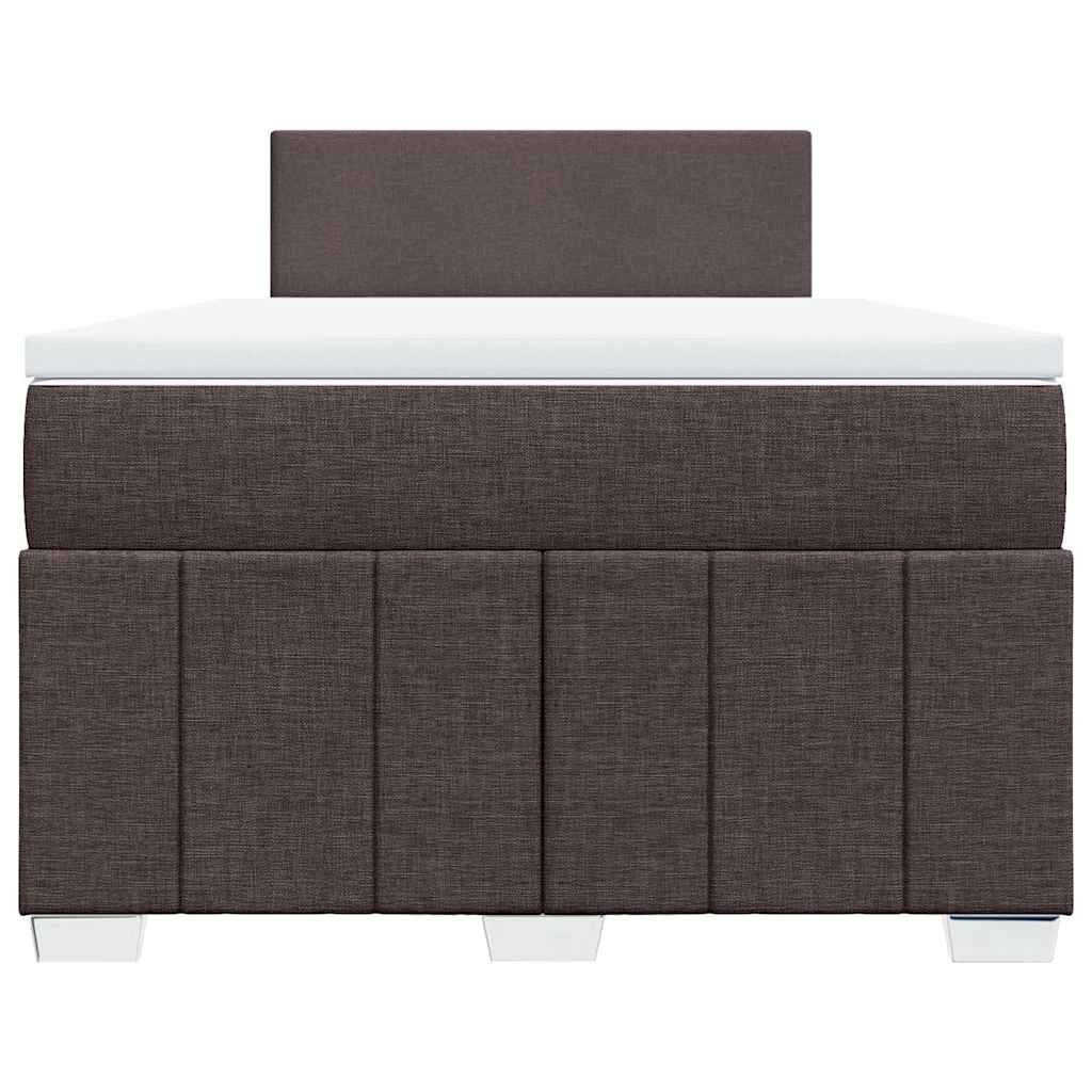 Sommier à lattes de lit et matelas marron foncé 120x190cm tissu - XIOS