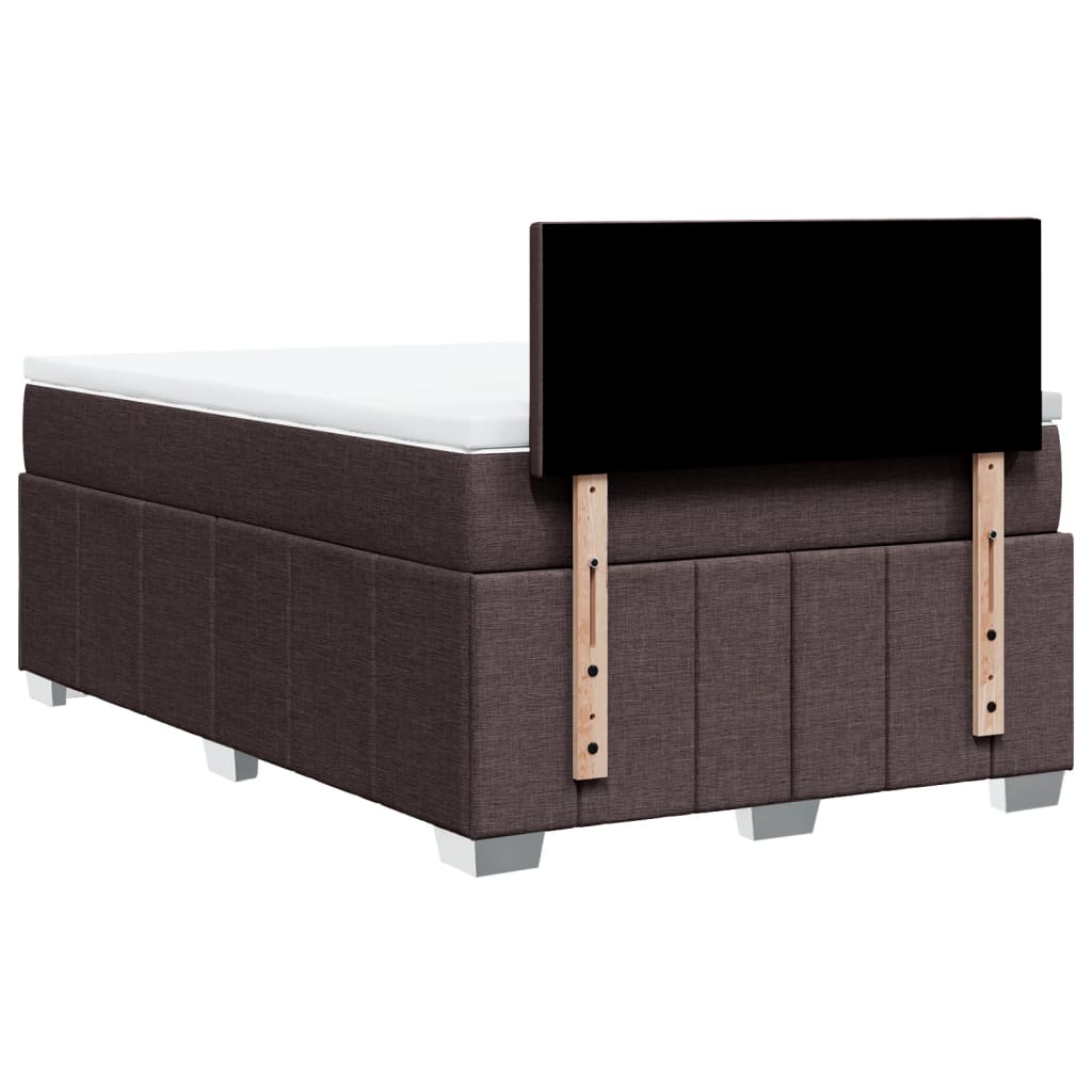 Sommier à lattes de lit et matelas marron foncé 120x190cm tissu - XIOS