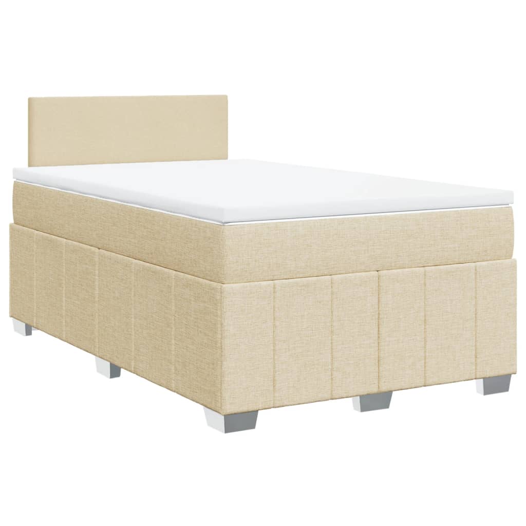 Sommier à lattes de lit avec matelas crème 120x190 cm tissu - XIOS