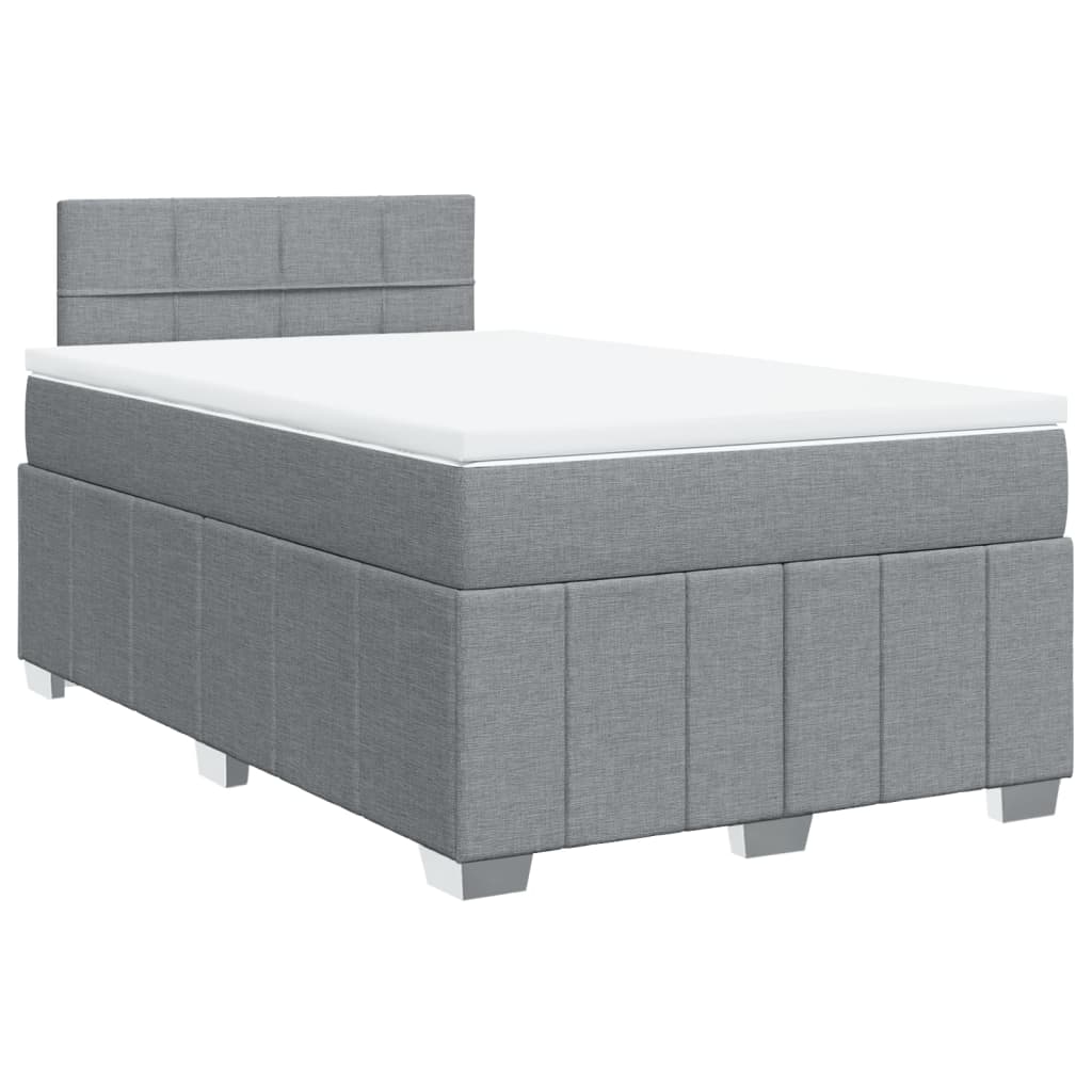 Sommier à lattes de lit et matelas gris clair 120x190 cm tissu - XIOS