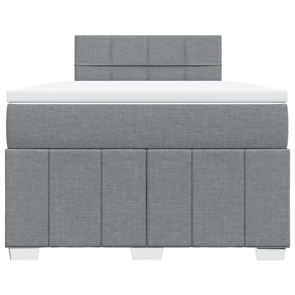 Sommier à lattes de lit et matelas gris clair 120x190 cm tissu - XIOS