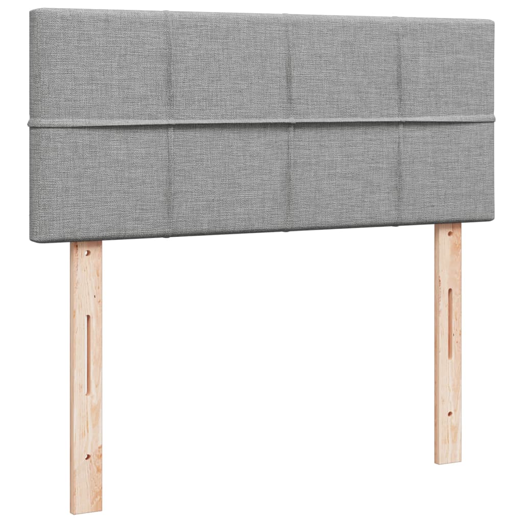 Sommier à lattes de lit et matelas gris clair 120x190 cm tissu - XIOS