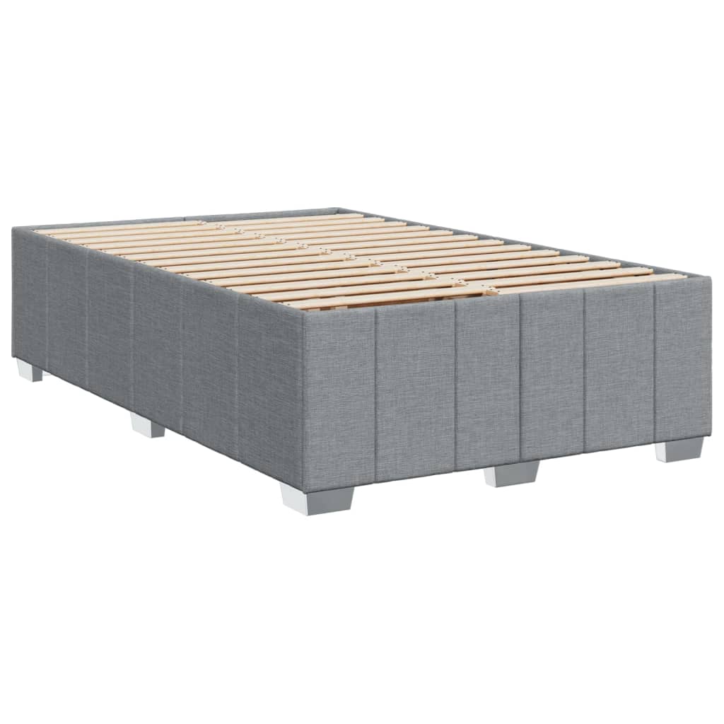 Sommier à lattes de lit et matelas gris clair 120x190 cm tissu - XIOS