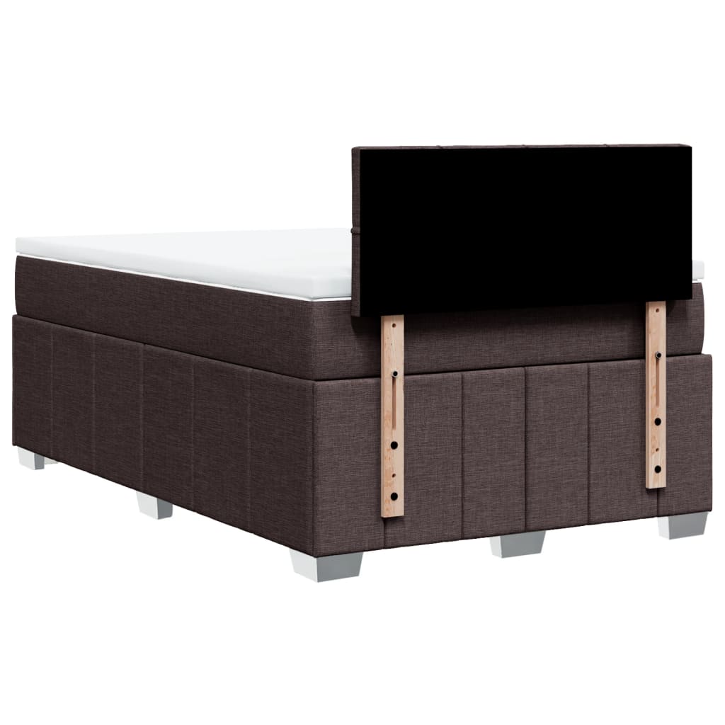 Sommier à lattes de lit et matelas marron foncé 120x190cm tissu - XIOS
