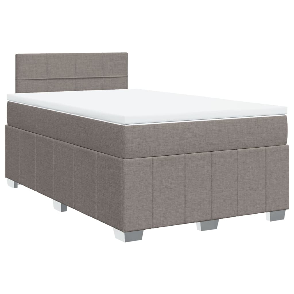 Sommier à lattes de lit avec matelas taupe 120x190 cm tissu - XIOS
