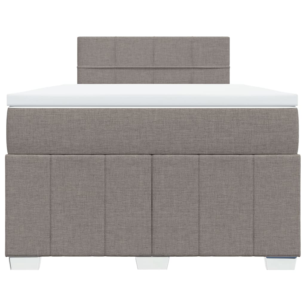 Sommier à lattes de lit avec matelas taupe 120x190 cm tissu - XIOS