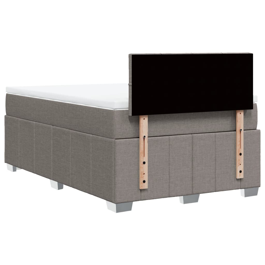Sommier à lattes de lit avec matelas taupe 120x190 cm tissu - XIOS