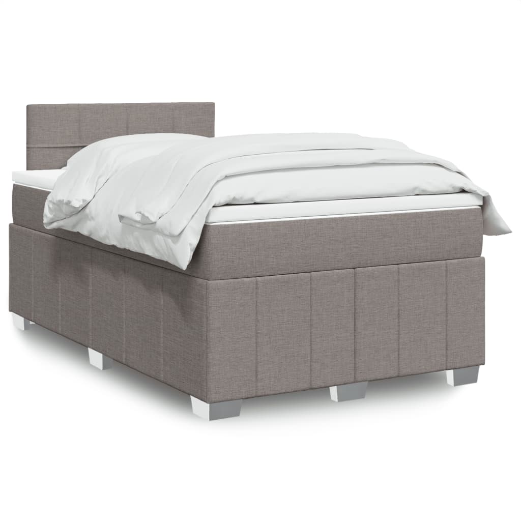 Sommier à lattes de lit avec matelas taupe 120x190 cm tissu - XIOS