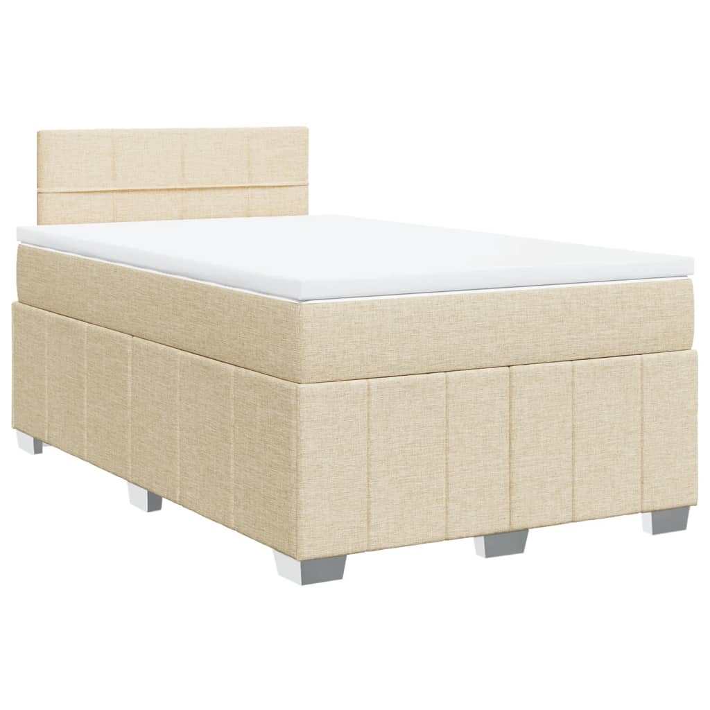 Sommier à lattes de lit avec matelas crème 120x190 cm tissu - XIOS